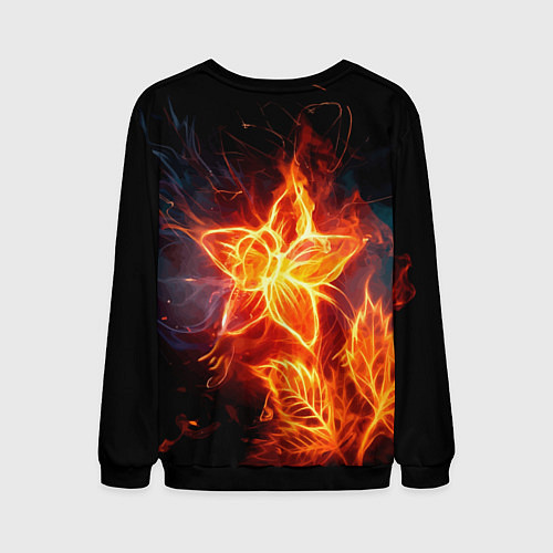 Мужской свитшот Flower Neon Fashion 2035 Flame / 3D-Черный – фото 2