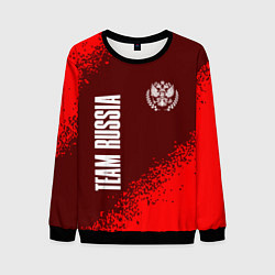 Свитшот мужской РОССИЯ - ГЕРБ Team Russia Спрей, цвет: 3D-черный