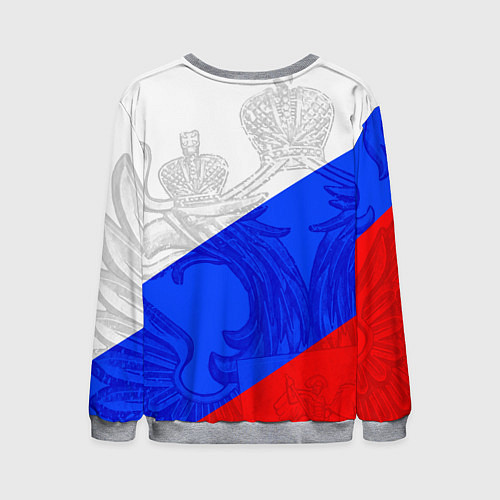 Мужской свитшот RUSSIA - SPORTWEAR - ТРИКОЛОР / 3D-Меланж – фото 2