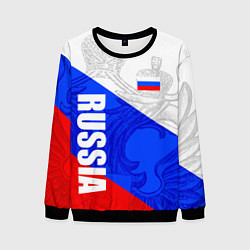 Свитшот мужской RUSSIA - SPORTWEAR - ТРИКОЛОР, цвет: 3D-черный