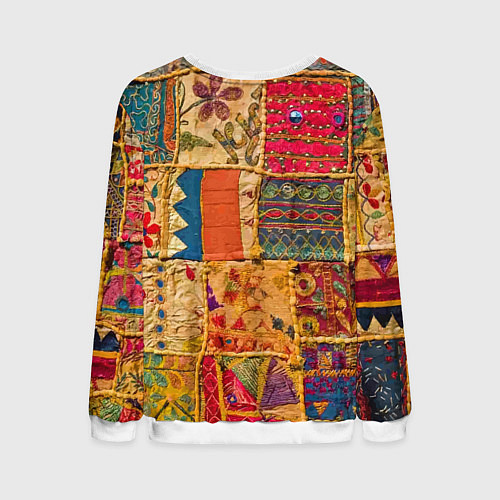 Мужской свитшот Пэчворк Лоскутное одеяло Patchwork Quilt / 3D-Белый – фото 2