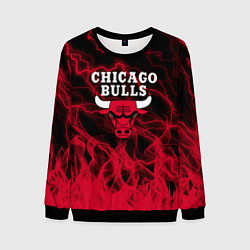 Свитшот мужской CHICAGO BULLS ЧИКАГО БУЛЛС МОЛНИИ, цвет: 3D-черный