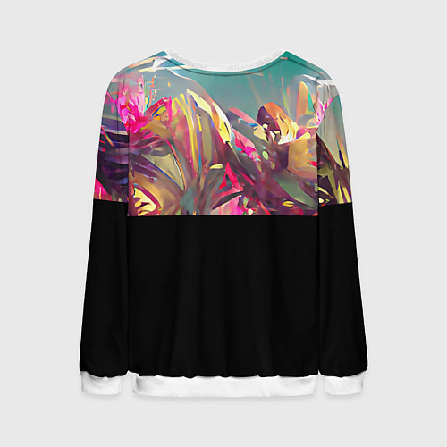 Мужской свитшот Цветы и треугольник / 3D-Белый – фото 2