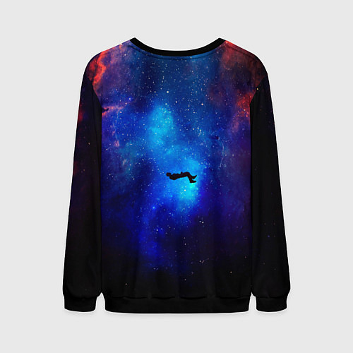 Мужской свитшот Потерянный человек в космосе / 3D-Черный – фото 2