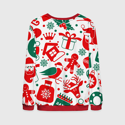 Мужской свитшот ПРАЗДНИЧНЫЕ НОВОГОДНИЕ ПОДАРКИ / 3D-Красный – фото 2