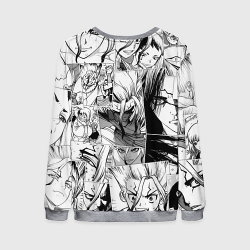 Мужской свитшот Доктор Стоун паттерн / 3D-Меланж – фото 2