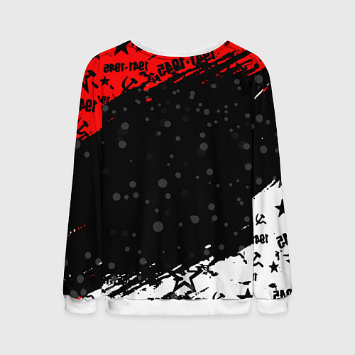 Мужской свитшот Ссср - серп и молот - крапинки / 3D-Белый – фото 2