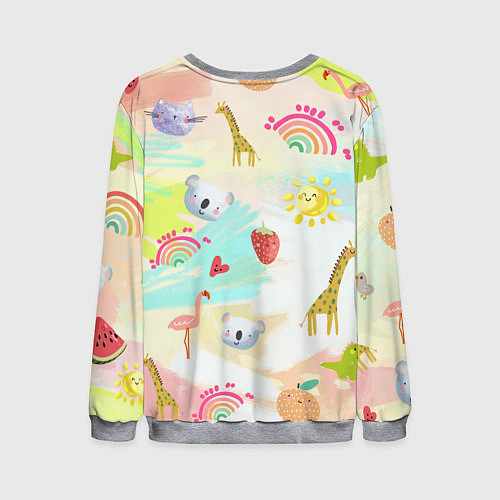 Мужской свитшот Красочные животные / 3D-Меланж – фото 2
