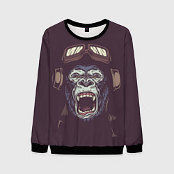 Свитшот мужской Орущая горилла, цвет: 3D-черный