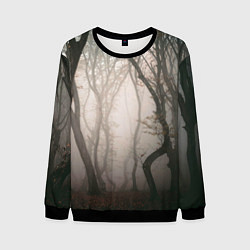 Свитшот мужской Лес Туман, цвет: 3D-черный