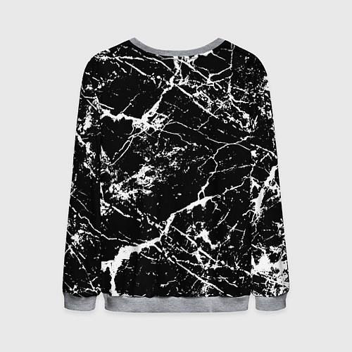 Мужской свитшот Текстура чёрного мрамора Texture of black marble / 3D-Меланж – фото 2