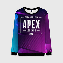 Свитшот мужской Apex Legends Gaming Champion: рамка с лого и джойс, цвет: 3D-черный