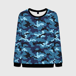 Свитшот мужской Камуфляж Тёмно-Синий Camouflage Dark-Blue, цвет: 3D-черный