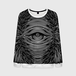 Свитшот мужской Око и магнитные волны, цвет: 3D-белый