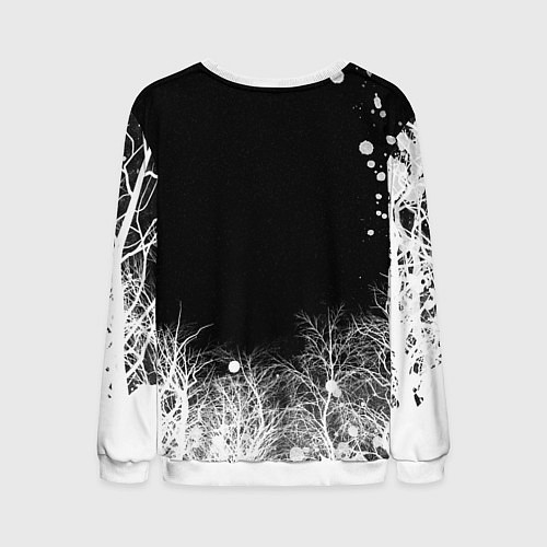 Мужской свитшот Белый Неон над лесом White Neon / 3D-Белый – фото 2
