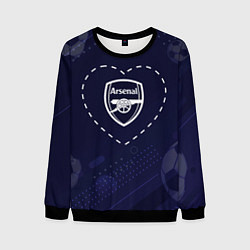Свитшот мужской Лого Arsenal в сердечке на фоне мячей, цвет: 3D-черный