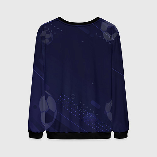 Мужской свитшот Лого Benfica в сердечке на фоне мячей / 3D-Черный – фото 2