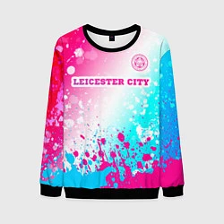 Свитшот мужской Leicester City Neon Gradient, цвет: 3D-черный