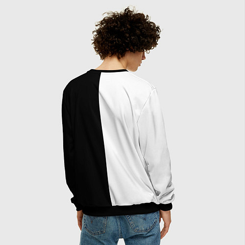 Мужской свитшот Linkin Park логотип черно-белый / 3D-Черный – фото 4