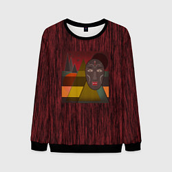 Свитшот мужской Африканская маска African mask ethnic illustration, цвет: 3D-черный