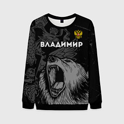 Свитшот мужской Владимир Россия Медведь, цвет: 3D-черный