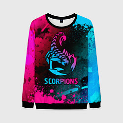 Свитшот мужской Scorpions Neon Gradient, цвет: 3D-черный