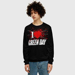 Свитшот мужской Green Day Сердце, цвет: 3D-черный — фото 2