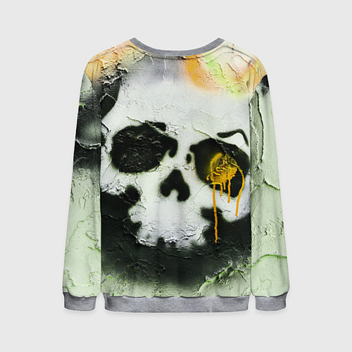 Мужской свитшот Череп на поверхности в красках - Жёлтый / 3D-Меланж – фото 2