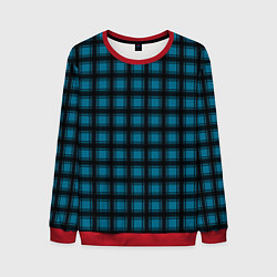 Свитшот мужской Black and blue plaid, цвет: 3D-красный