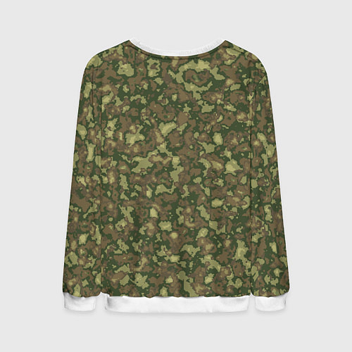 Мужской свитшот Камуфляж цифровой Флора-1 пиксель / 3D-Белый – фото 2