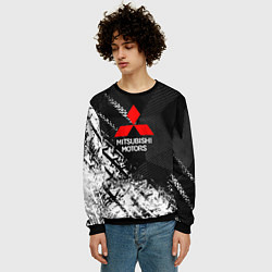 Свитшот мужской Mitsubishi - След протектора, цвет: 3D-черный — фото 2