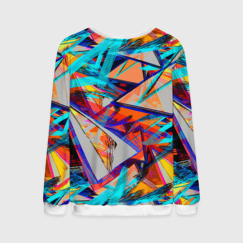 Мужской свитшот Яркий неоновый абстрактный узор / 3D-Белый – фото 2