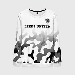 Свитшот мужской Leeds United sport на светлом фоне: символ сверху, цвет: 3D-белый