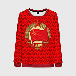 Свитшот мужской Флаг СССР серп и молот, цвет: 3D-красный