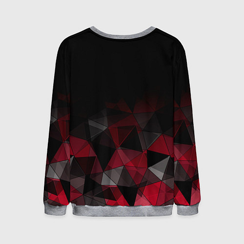 Мужской свитшот Черно-красный геометрический / 3D-Меланж – фото 2