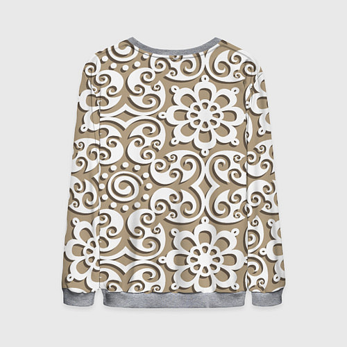 Мужской свитшот Цветочный кружевной орнамент / 3D-Меланж – фото 2