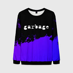 Свитшот мужской Garbage purple grunge, цвет: 3D-черный