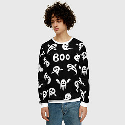 Свитшот мужской Приведение Boo Хэллоуин, цвет: 3D-белый — фото 2