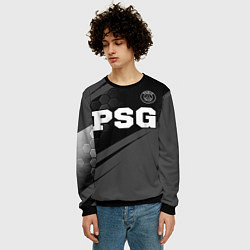 Свитшот мужской PSG sport на темном фоне: символ сверху, цвет: 3D-черный — фото 2