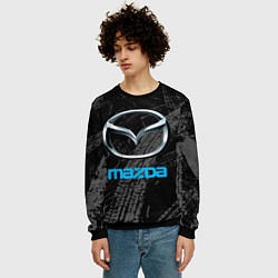 Свитшот мужской Mazda - следы шин, цвет: 3D-черный — фото 2