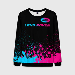 Мужской свитшот Land Rover - neon gradient: символ сверху