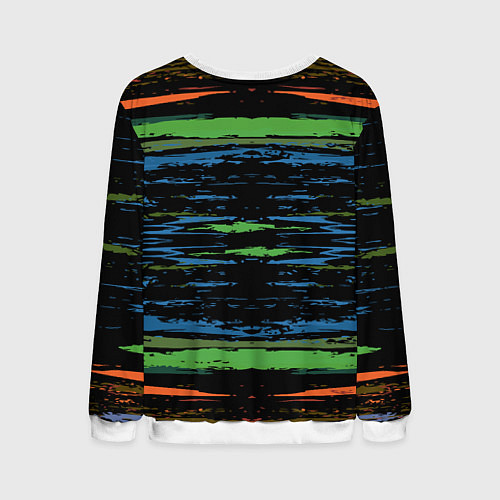 Мужской свитшот Мазки цветной краской paint strokes abstract / 3D-Белый – фото 2