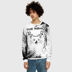 Свитшот мужской The Neighbourhood рок кот на светлом фоне, цвет: 3D-белый — фото 2