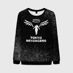 Мужской свитшот Tokyo Revengers с потертостями на темном фоне