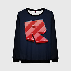 Мужской свитшот Roblox red - Роблокс полосатый логотип