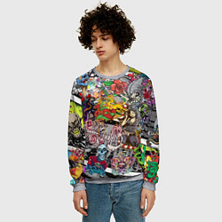 Свитшот мужской Цветное граффити и татуировки, цвет: 3D-меланж — фото 2