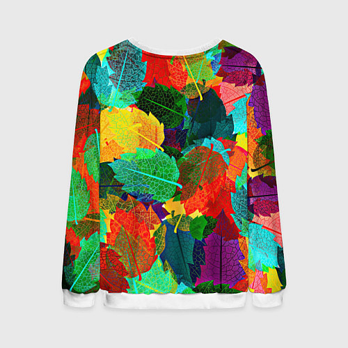 Мужской свитшот Colored leaves / 3D-Белый – фото 2
