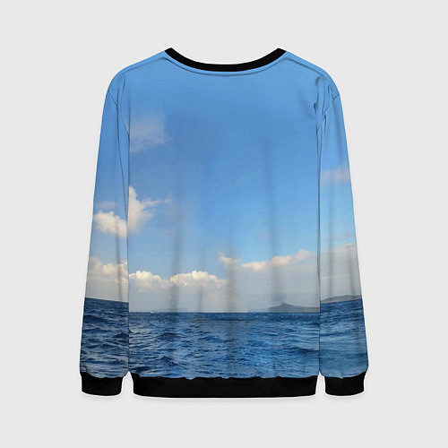 Мужской свитшот Парусник идёт на полных парусах / 3D-Черный – фото 2