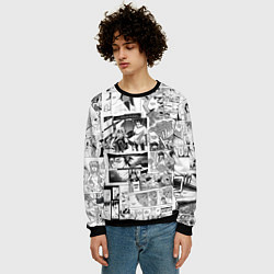 Свитшот мужской Manga style - страницы, цвет: 3D-черный — фото 2