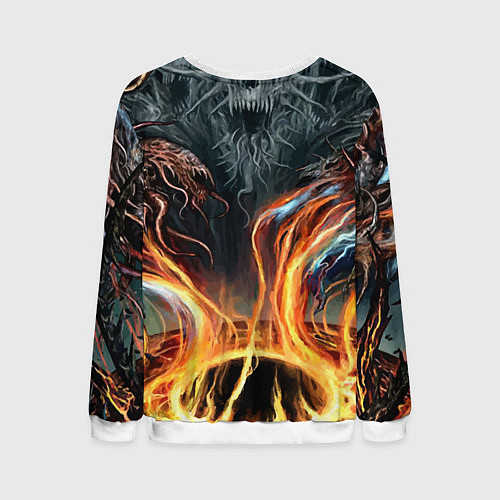 Мужской свитшот Барт Симпсон - соло на гитаре / 3D-Белый – фото 2